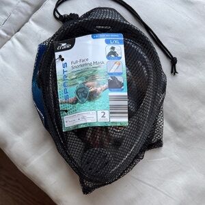 Crane Black Full-Face Snorkeling Mask